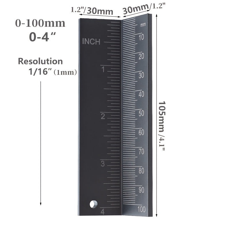 0-100mm/0-4" Drill Stop Gauge Depth Ruler - Installation Tool