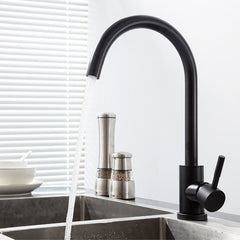 Stainless Steel 360 Degree Rotating Kitchen Sink Faucet with Hot & Cold Water and 2 Hoses