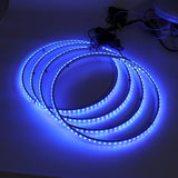 4PCS 15.5" Car LED Wheel Ring Lights with Bluetooth Control - Single Row Light Strip