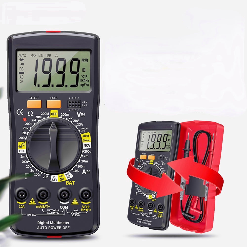 Ultra-thin Digital Multimeter - Auto Voltmeter AC/DC 220V Storage Meter