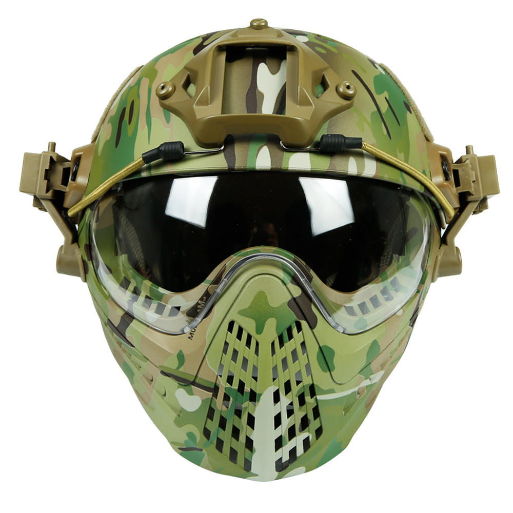 Army Tactical Helmet with Mask for Motorcycle, Hunting, and Outdoor Riding