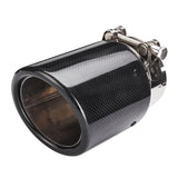 Universal Glossy Black Carbon Fiber Car Exhaust Tip Muffler - 80mm/101mm End Pipe