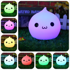 7-Color Changeable USB LED Silicone Waterdrop Night Light Lamp for Babies and Children