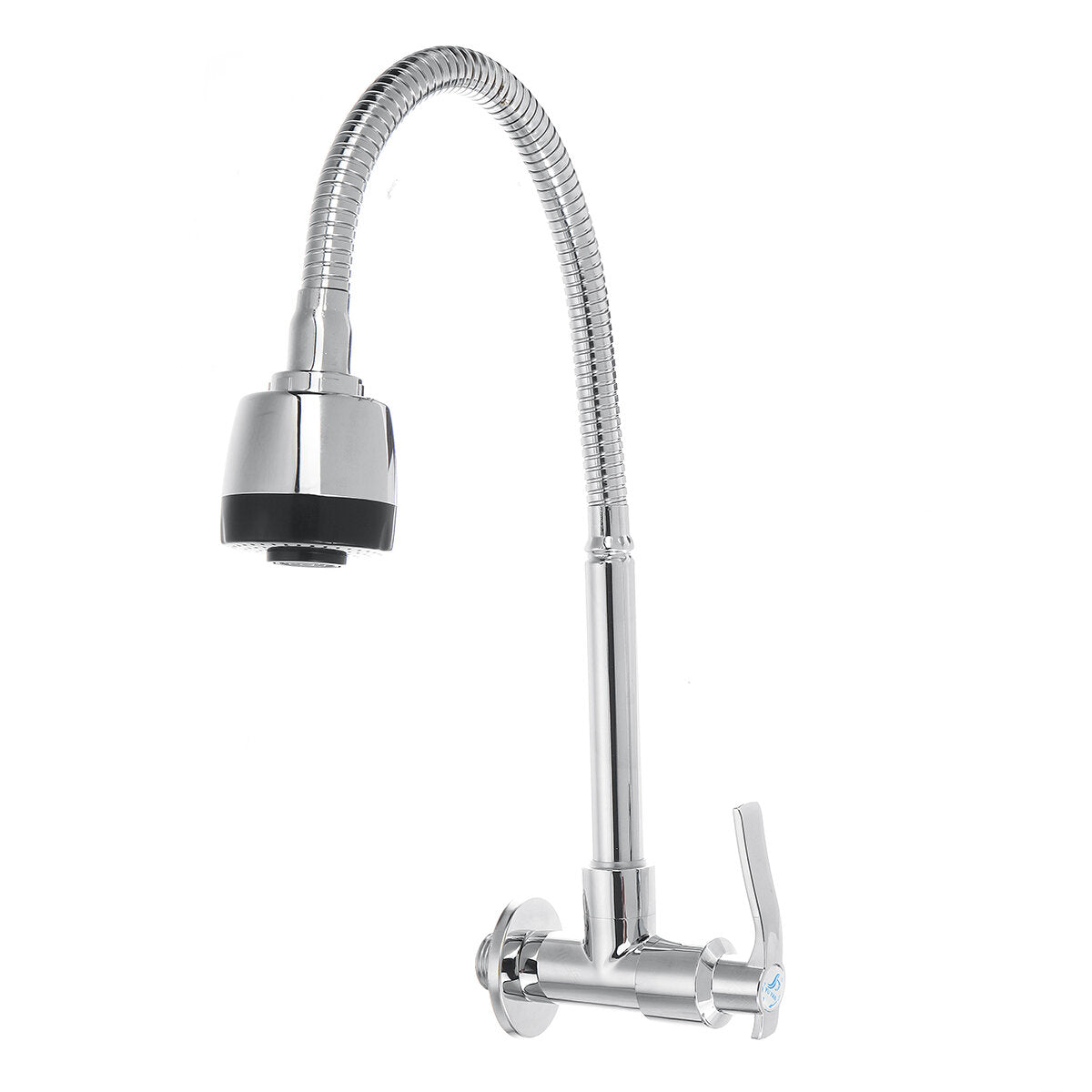 360 Degree Rotating Brass Kitchen Sink Faucet - Single Cold Tap, Wall Mount