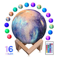 3D Magical Lunar Moon Lamp - USB LED Night Light with Touch Sensor, Galaxy Sky Moonlight