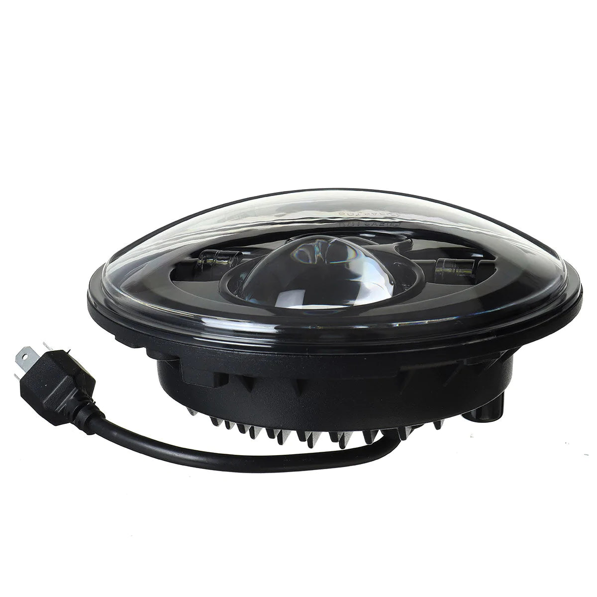 Black 7" LED Motorcycle Headlight + 4.5" Auxiliary Light - No Aperture, Motorcycle Accessories