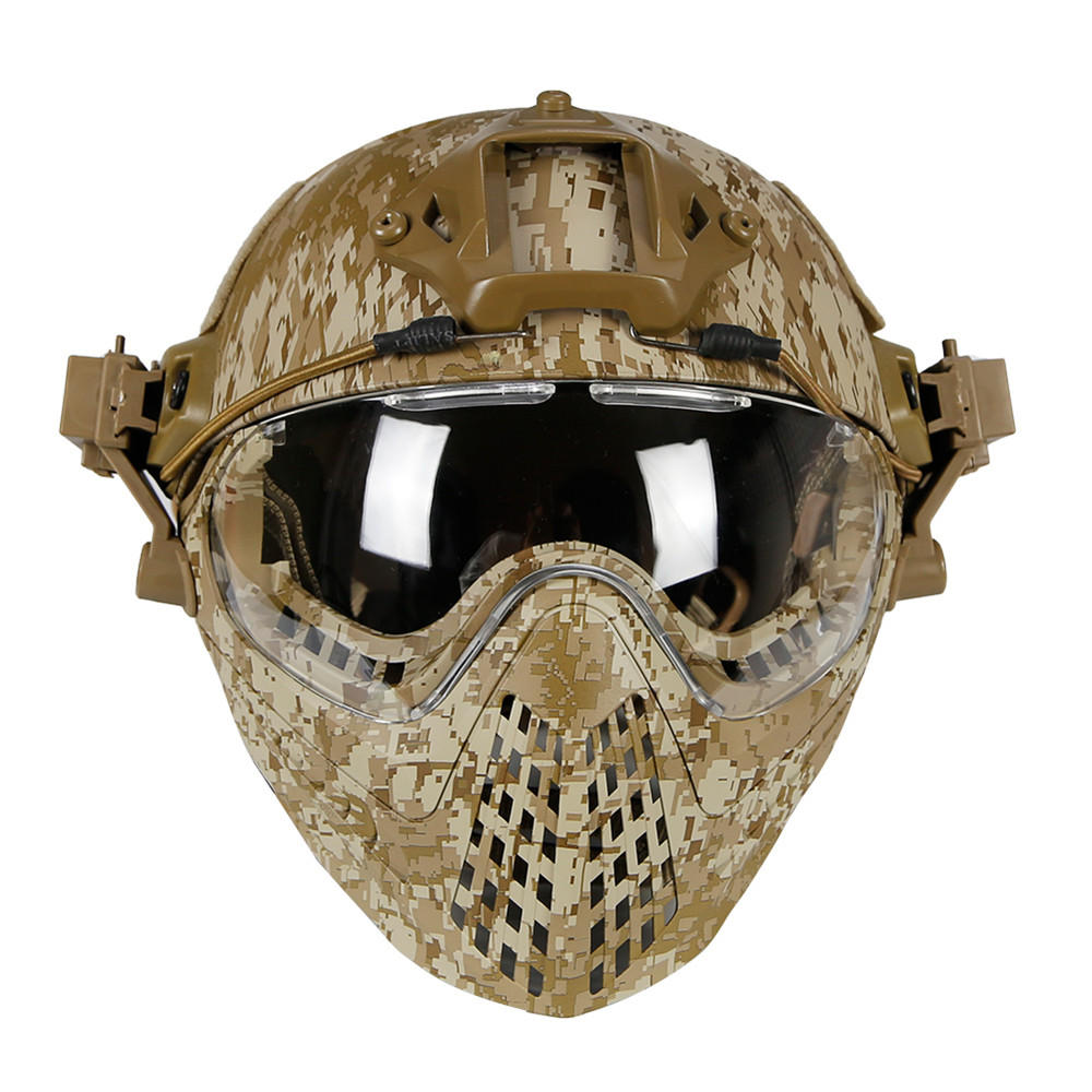 Army Tactical Helmet with Mask for Motorcycle, Hunting, and Outdoor Riding