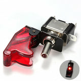 12V 20A Toggle Rocker Switch with LED Indicator and Cover - On/Off Control