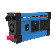 1200W Peak Car Power Inverter DC 12V to AC 110/220V, 4 USB Ports, Modified Sine Wave, LCD Screen