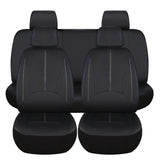 9Pcs Black PU Leather Car Seat Cover Set - Full Surround Cushion Protector for 5 Seats, Universal Fit