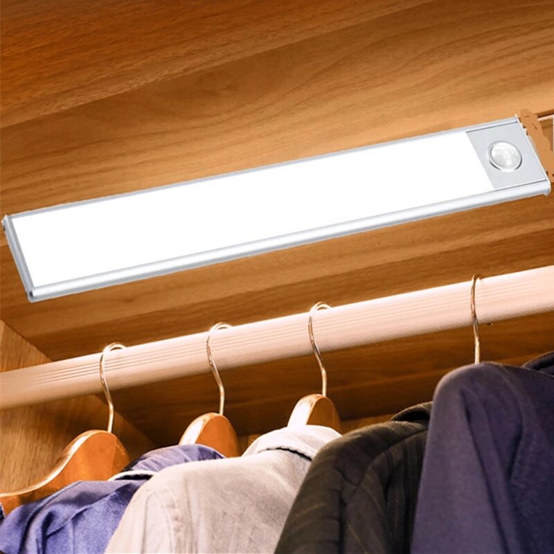 20CM Magnetic Motion Sensor Cabinet Light - USB Rechargeable Wardrobe, Bathroom, Bedroom Night Light