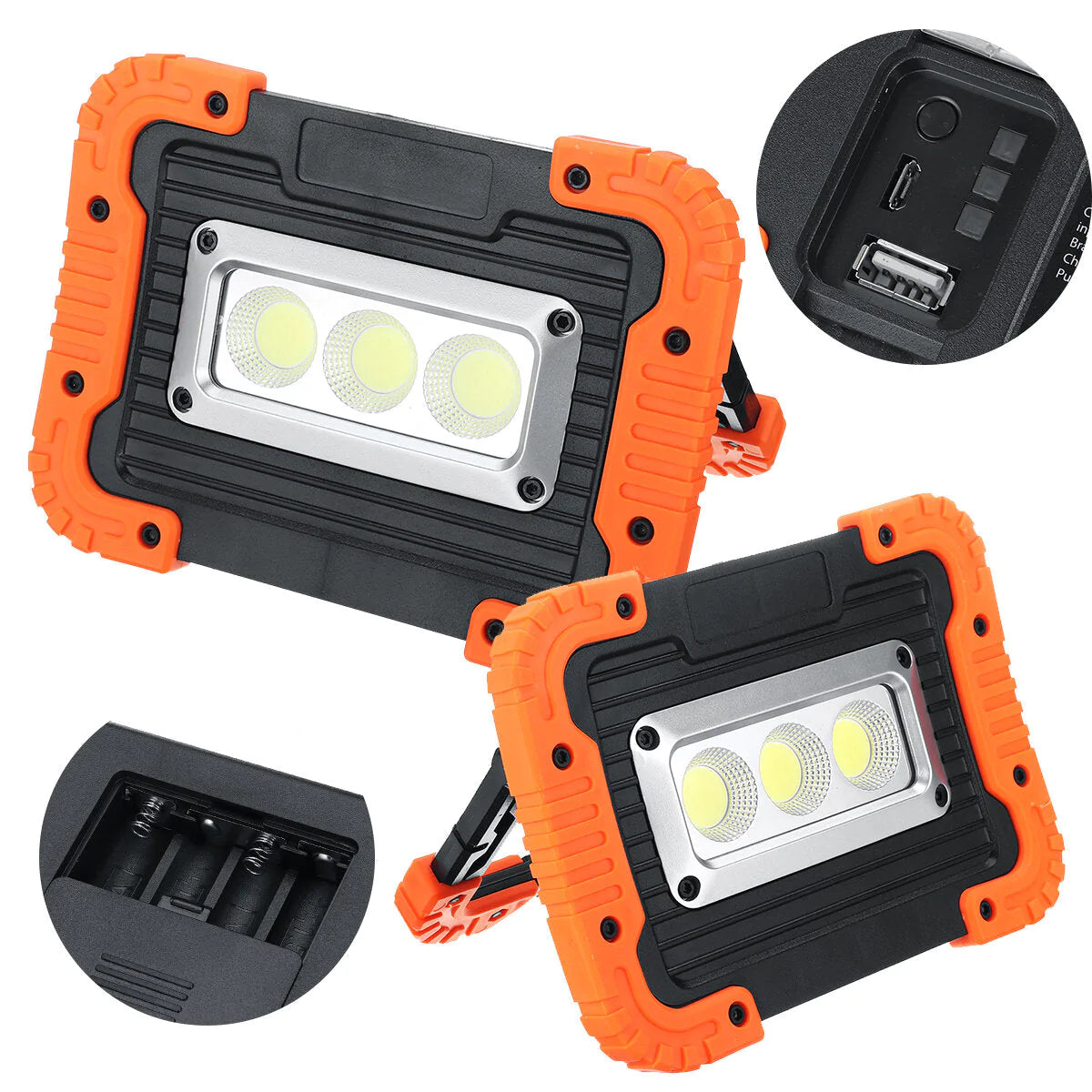 10W COB LED Rechargeable Floodlight - Outdoor Camping Work Lamp with Charging Function