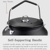 1L Portable Stainless Steel Water Kettle Teapot for Outdoor Camping - Boil Coffee, Make Tea, Cookware Tableware Supplies