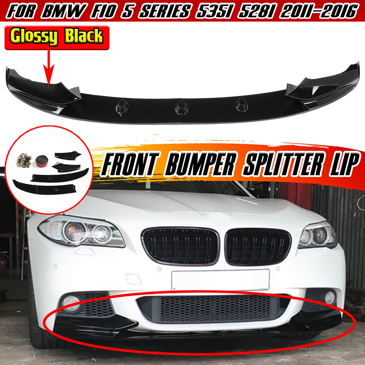 5er M Sport Frontstoßstange Lippe Spoiler Splitter Zierleiste Body Kit