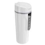 450ml 12V/24V Car Heating Cup - Stainless Steel Electric Water Cup with LCD Temperature Display