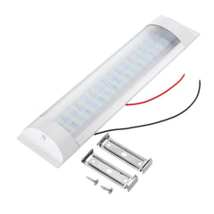23CM 5W 72 LED White Interior Dome Light Bar DC 24V 6000K with Switch for Car Van RV Truck Trailer Boat