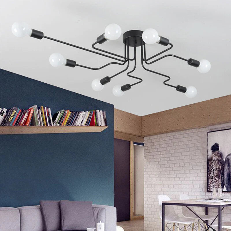 110-240V LED Ceiling Chandelier Pendant Lamp with 4/6/8 Heads for Study or Bedroom