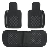 7PCS Universal PU Leather Car Seat Cushion Cover Set for 5-Seat Cars - Black and White