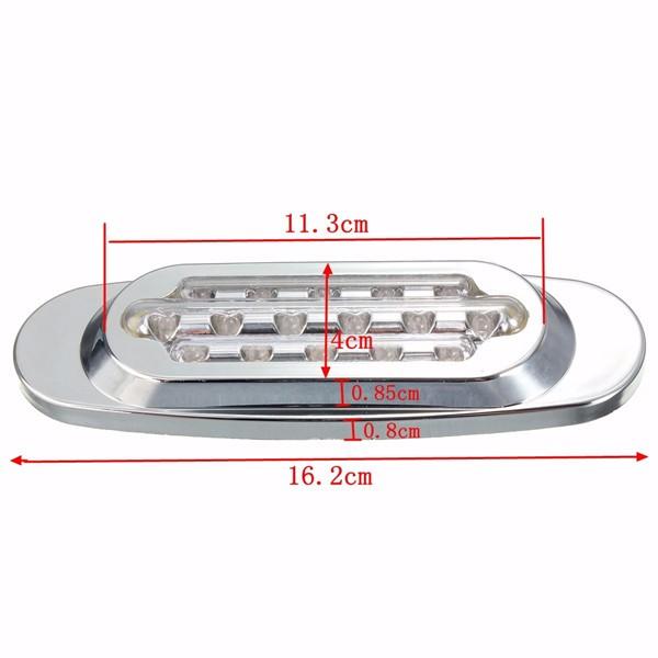 16 LED Side Marker Indicator Light for Bus, Truck, Lorry, Trailer - Red, White, Yellow, DC 12V