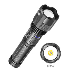 1800lm Powerful Long Range Zoomable Flashlight Kit - Rechargeable, Adjustable Focus, Tactical Light