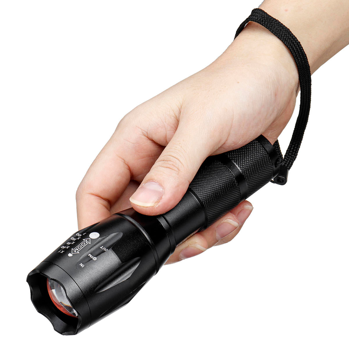 10W Rechargeable LED Flashlight - 5 Modes Tactical Torch with 18650 Battery, US/EU/UK Plug