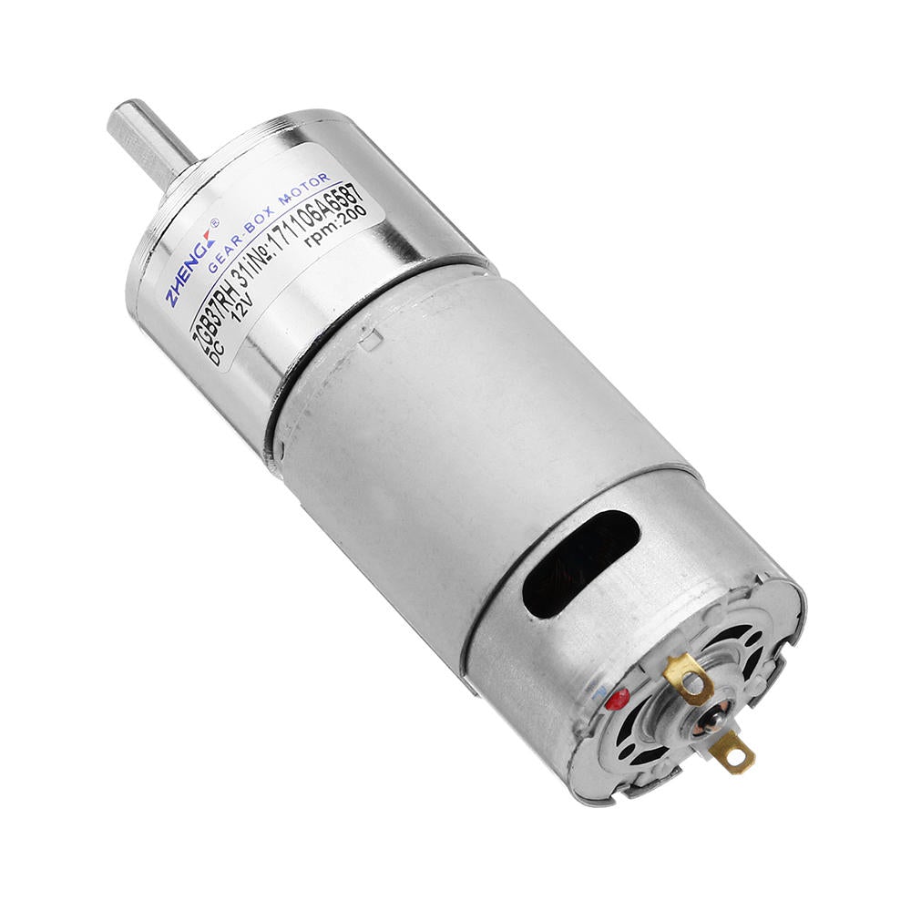 12V DC Gear Motor, 200 RPM, High Torque, Gear Reduction