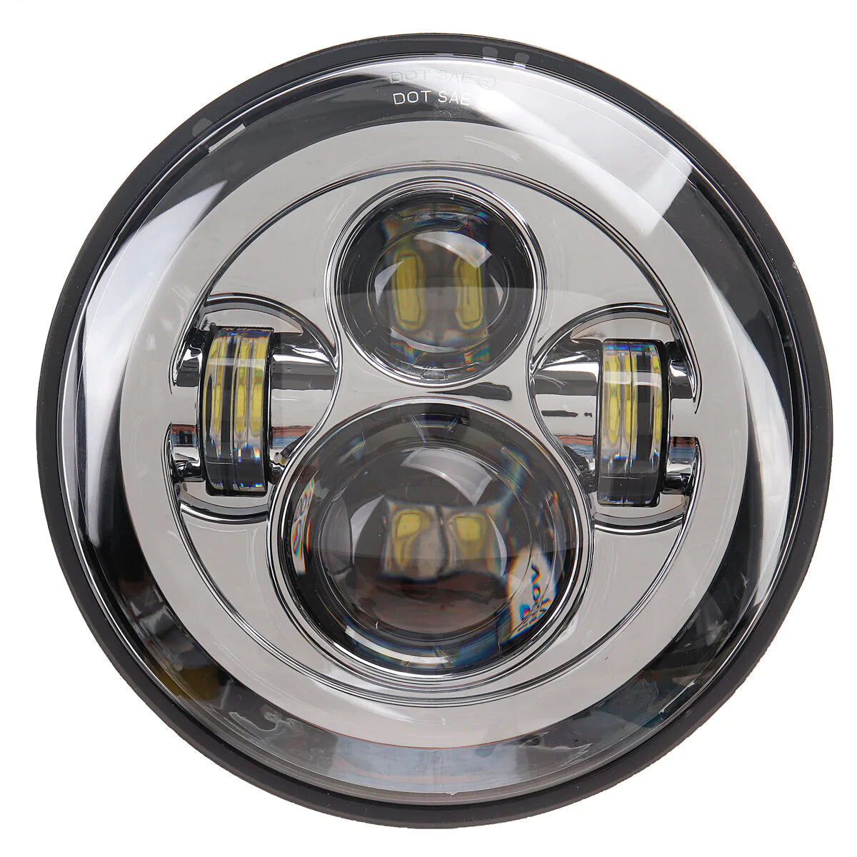 7" LED Projector Headlight & 4.5" Auxiliary Passing Lights for Harley Touring - Chrome