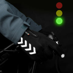 Waterproof Cycling Gloves - Anti-Skid, Touch Screen, Reflective for Night Riding, Warm for Outdoor Sports