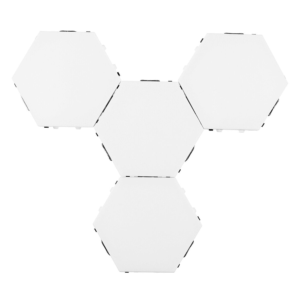 4x Modular LED Hexagonal Touch Wall Lamps - Honeycomb Magnetic Quantum Night Lights