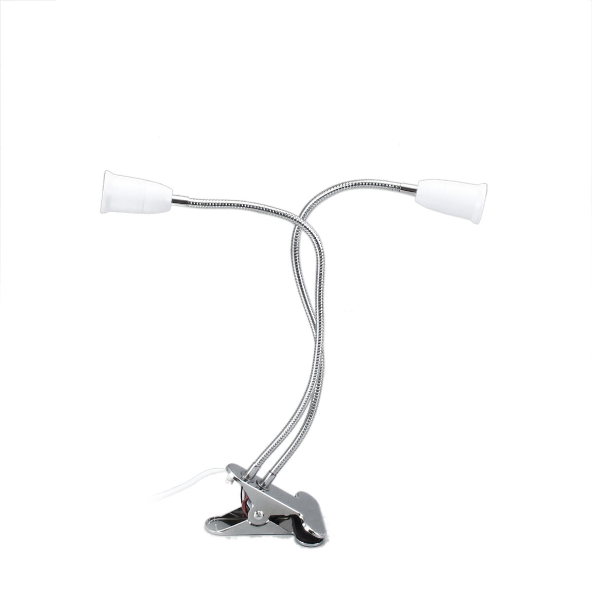 40CM E27 Dual Head Clip Lampholder Bulb Adapter with On/Off Switch for LED Grow Light