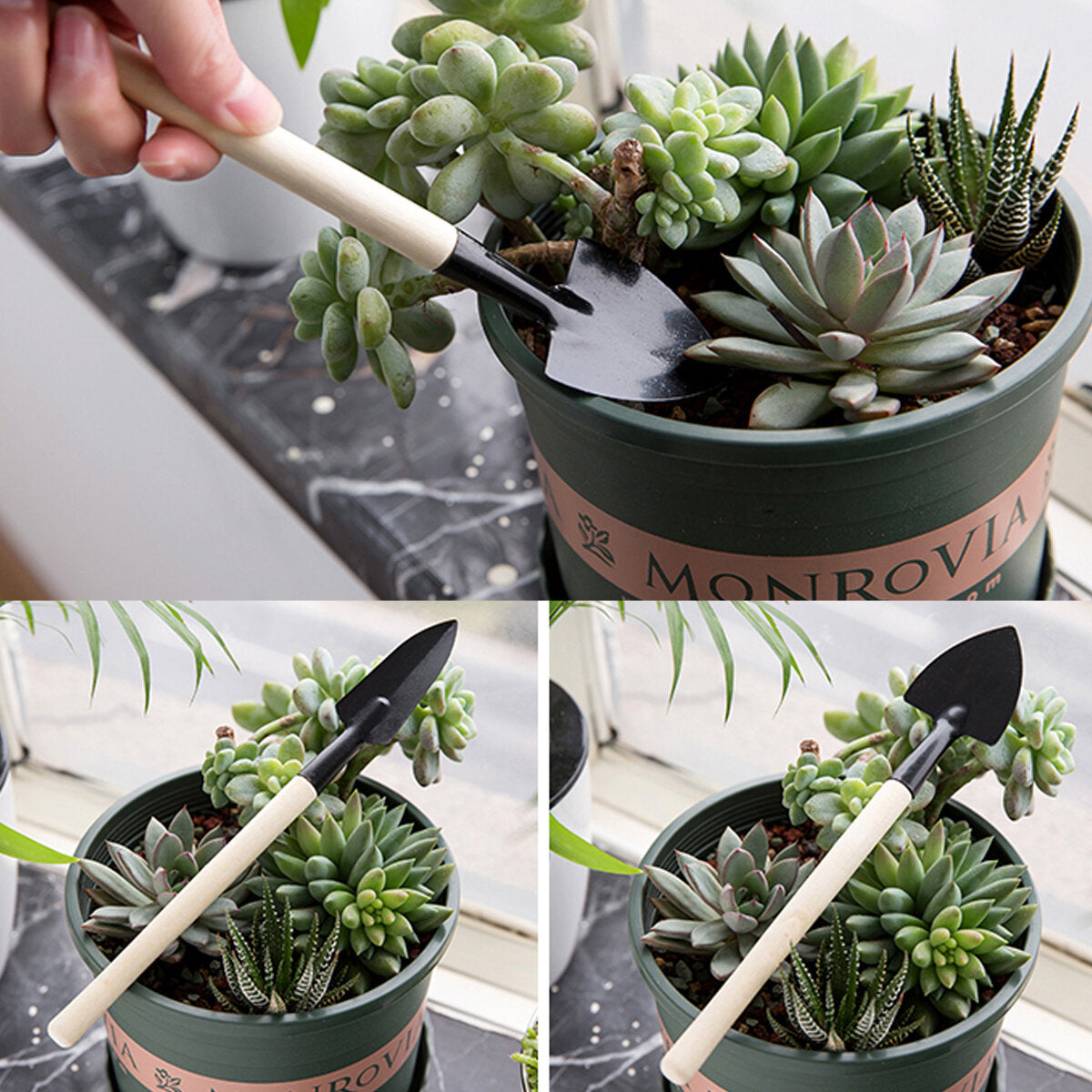 16/7-Piece Miniature Gardening Tool Set for Hand Transplanting and Succulent Planting