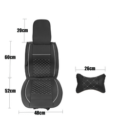Universal 5-Seats PU Leather Car SUV Seat Cover Set with Front, Rear Cushions and Pillows
