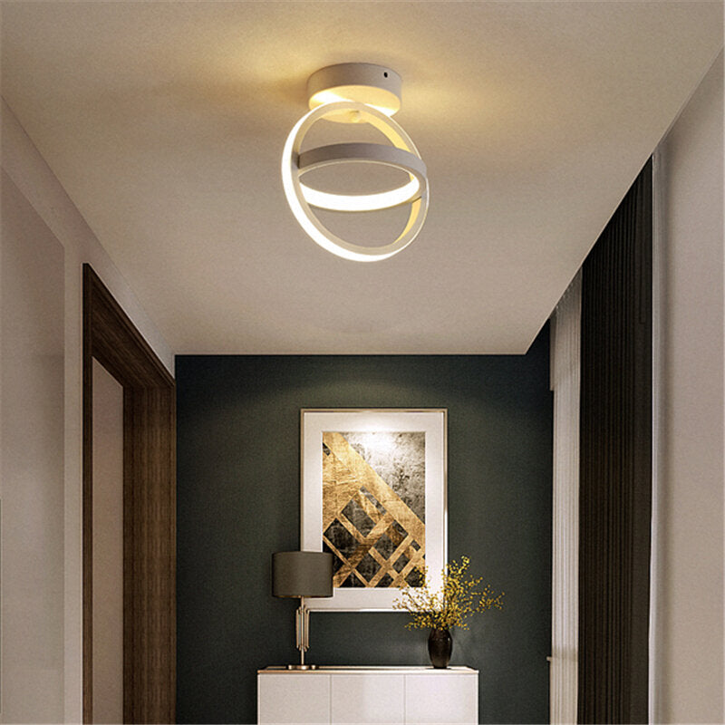 Modern LED Ceiling Lamp Dual Ring Chandelier Fixture, AC85-265V, Living Room Pendant Light