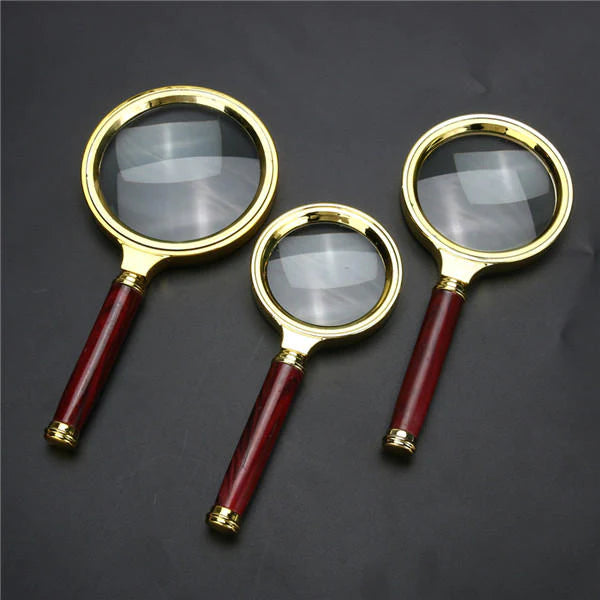 8mm HD 6X Wooden Handle Magnifying Glasses - Portable Reading Glasses