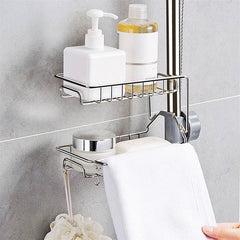 2-Layer Kitchen Sink Drain Rack: Faucet Sponge, Soap, Cloth Storage & Drying Holder