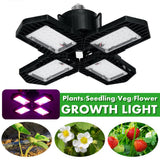 132 LED Grow Light 2835 Full Spectrum, 4 Blades, Hydroponic Plant Veg Flower Lamp, AC85-265V