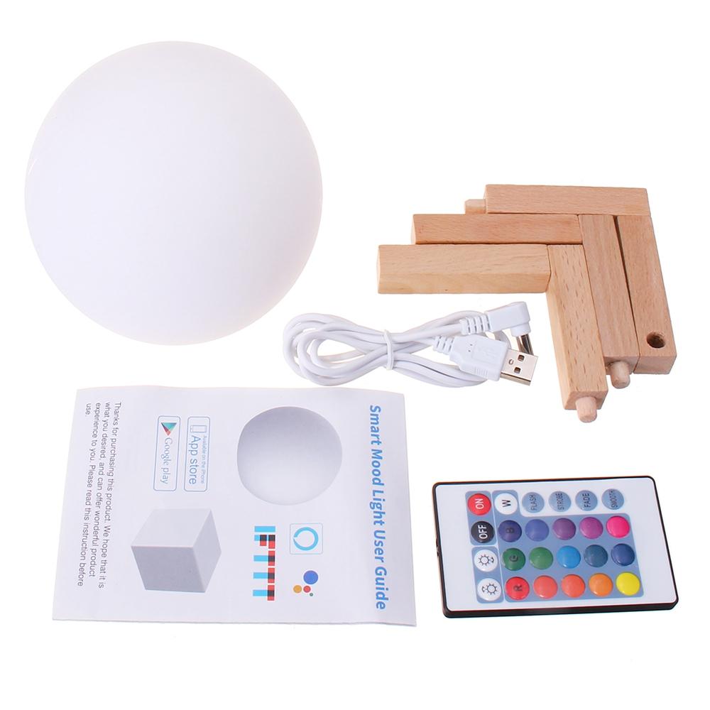 Dimmable LED Lunar Moon Night Light - Colorful, Rechargeable, APP & Alexa Remote Control