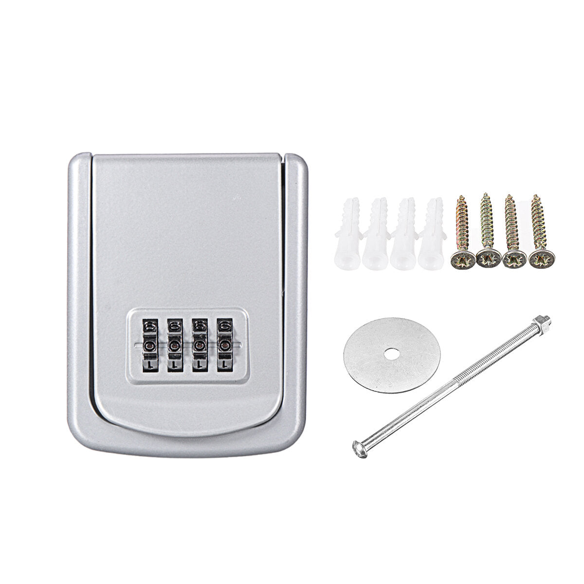 4-Digit Wall Mount Combination Lock Key Storage Safe Security Box