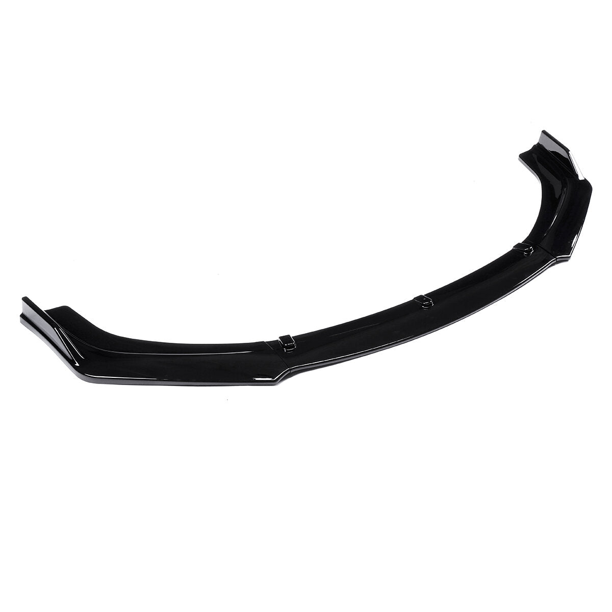 3Pcs Glossy Black Front Bumper Lip Spoiler Chin Splitters