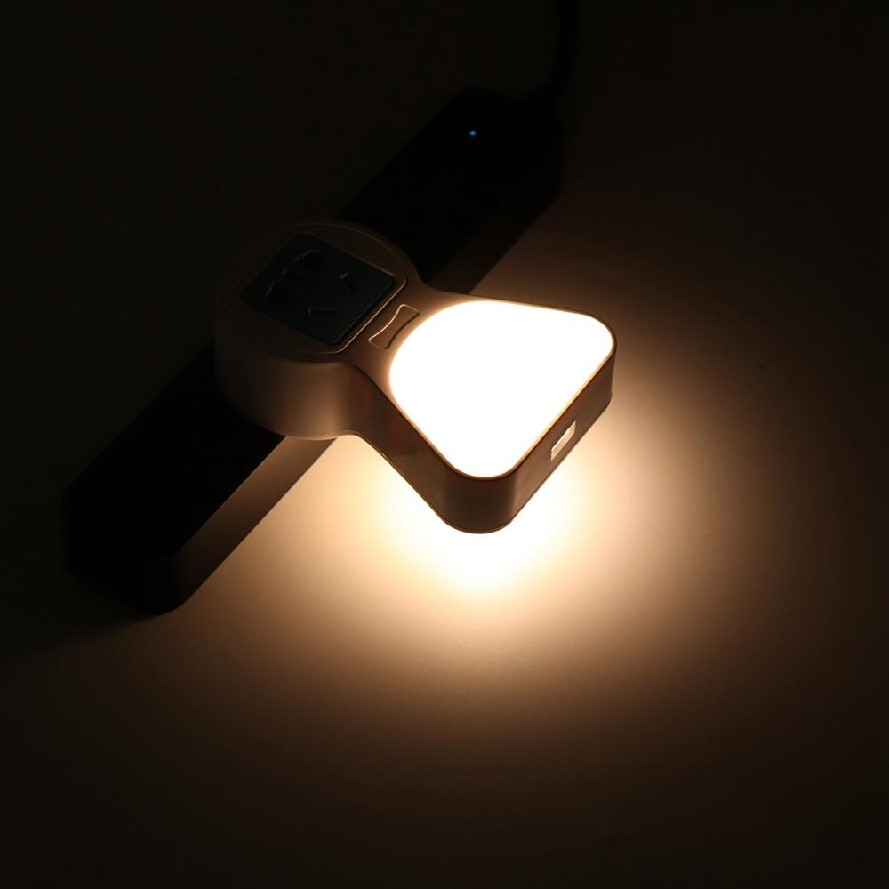 5A 9 LED Plug Socket Lamp with USB Charging, Plug-in Wall Hallway Night Light, US/EU Plug