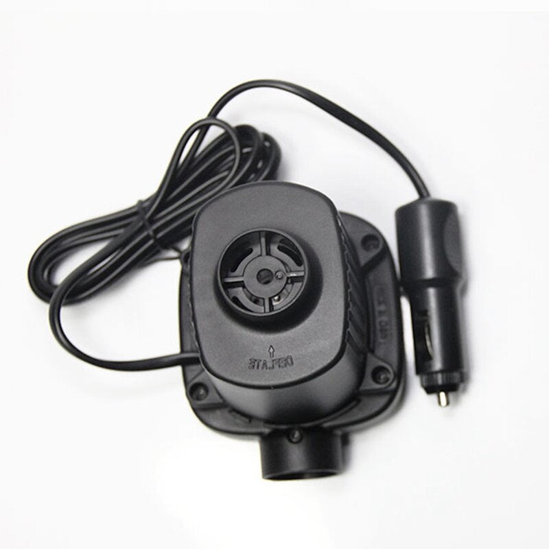 12V DC Electric Air Pump Inflator with 2 Nozzles for Inflatables, Mattress, Raft, Bed, Boat - Portable Car Air Compressor 3600Pa