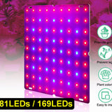 Ultra Thin 81/169 LEDs Full Spectrum UV Grow Light for Indoor Hydroponic Plants and Flowers 110-240V