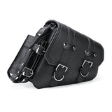 Universal Black Leather Motorcycle Saddlebags - Durable Saddle Bags for All Bikes