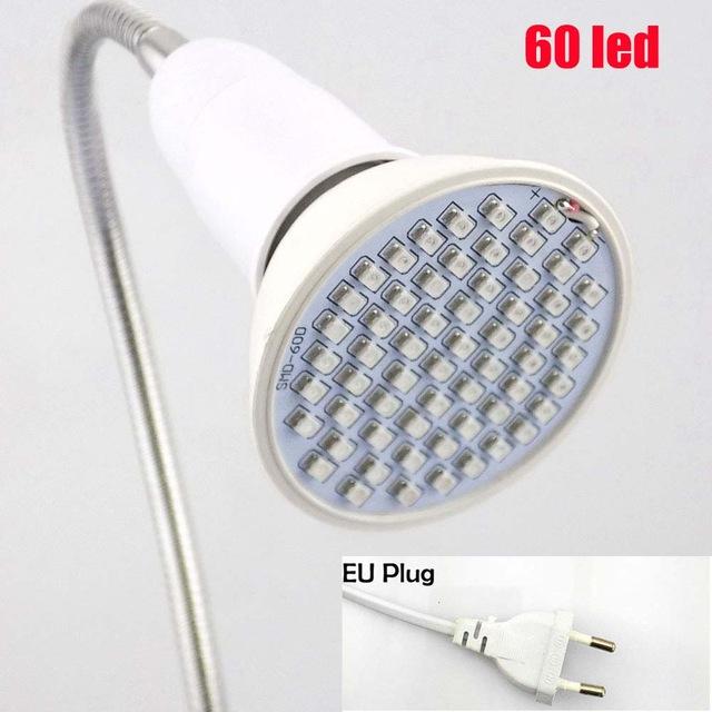 60W 126-200 LED Plant Grow Light Bulb - 360 Degree Flexible Desk Lamp for Greenhouse Flowers