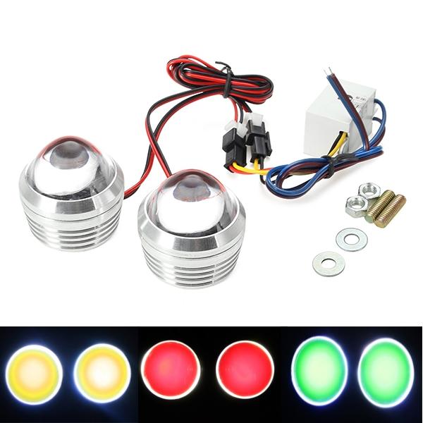 12V Universal Motorcycle LED Headlights with Cold Light Fog Lamp Lens