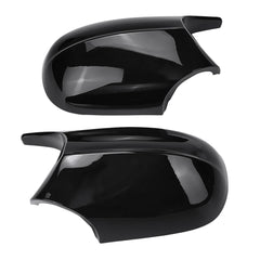 Glossy Black Car Rear View Mirror Cap Cover Replacement - Left & Right