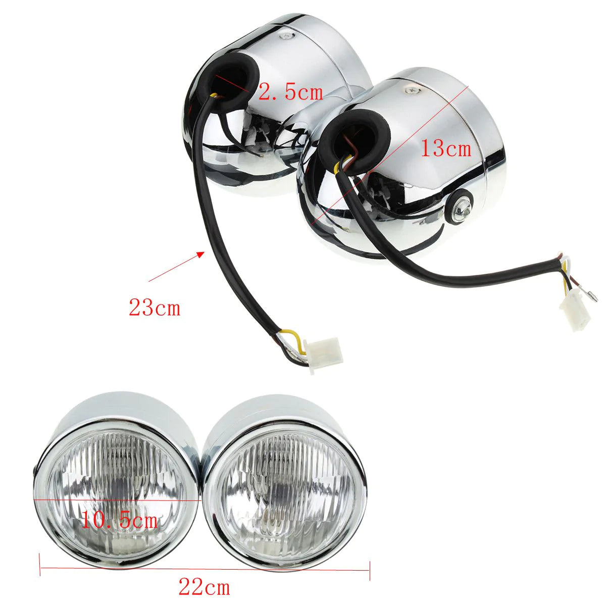 12V H4 35W Dual Twin Motorcycle Headlight Dominator Tracker Streetfighter Headlamp with Bracket