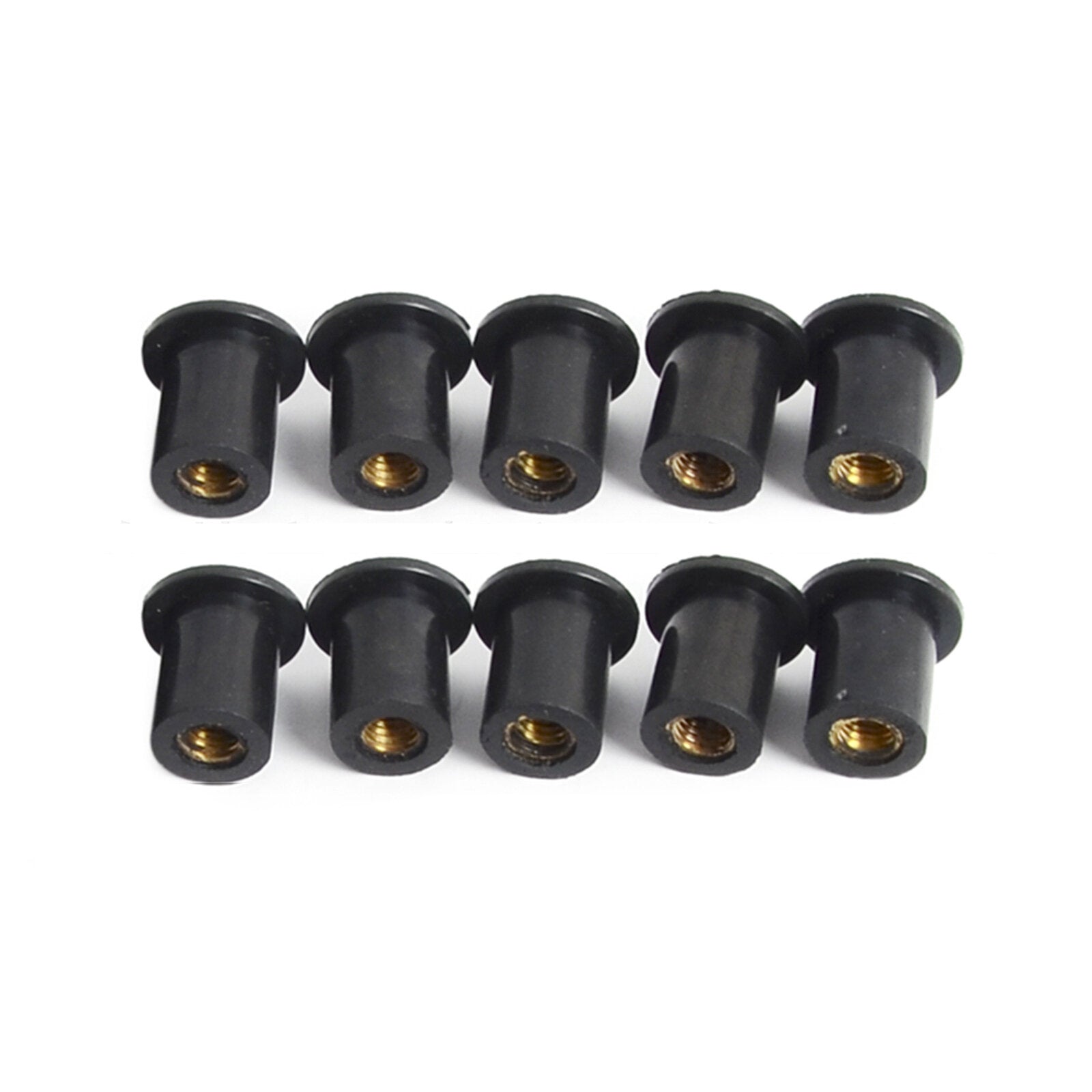 10pcs M4/M5/M6 Metric Rubber Well Nuts Windshield Fairing Screws Universal Motorcycle Cowl Fasteners