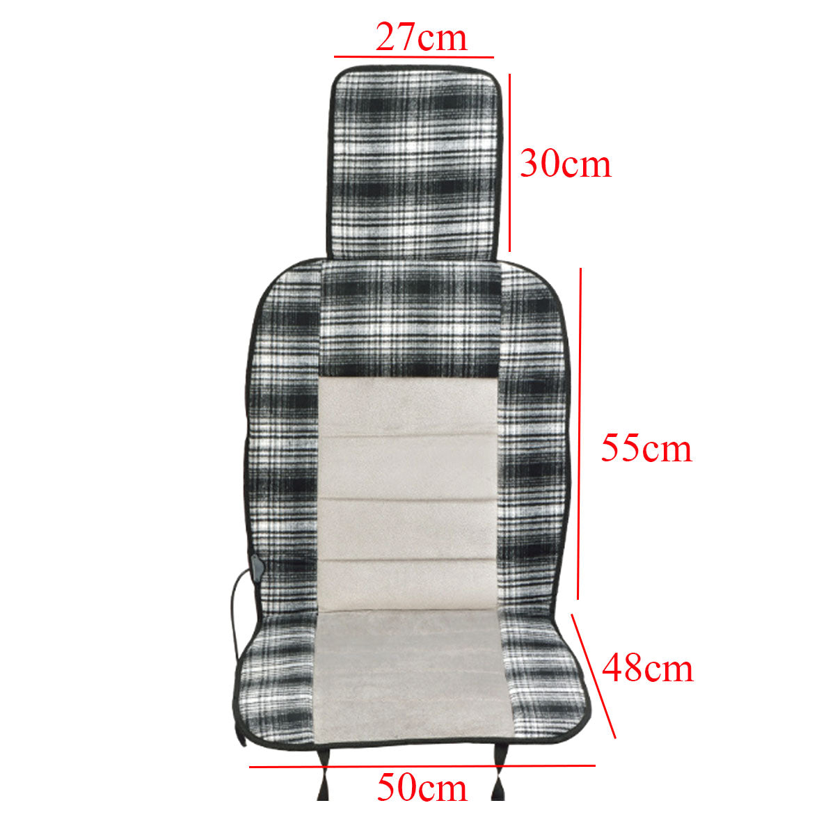 12V Universal Heated Car Seat Cushion Cover - Padded Thermal Warmer Mat