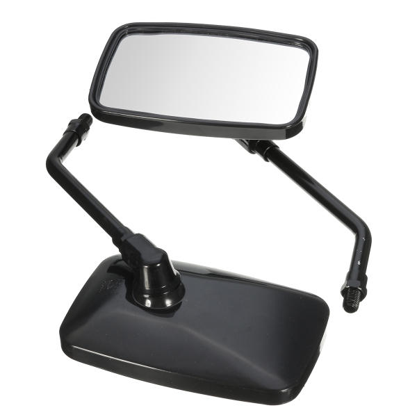 10mm Thread Black Rectangle Rear View Side Mirrors for Motorcycle, Scooter, ATV